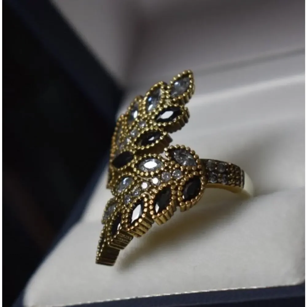 925 Sterling Silver with Gilding Alpanite & CZ Ring Size 9